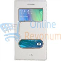 Samsung Galaxy E5 Darbeye Dayanıklı Pencereli Kapaklı Kılıf