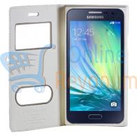 Samsung Galaxy E5 Darbeye Dayanıklı Pencereli Kapaklı Kılıf