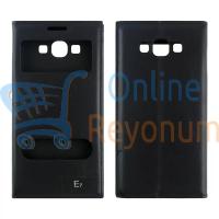 Samsung Galaxy E700 E7 2015 Uyumlu Pencereli Kapaklı Kılıf 