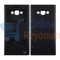 Samsung Galaxy A8 Darbeye Dayanıklı Pencereli Kapaklı Kılıf